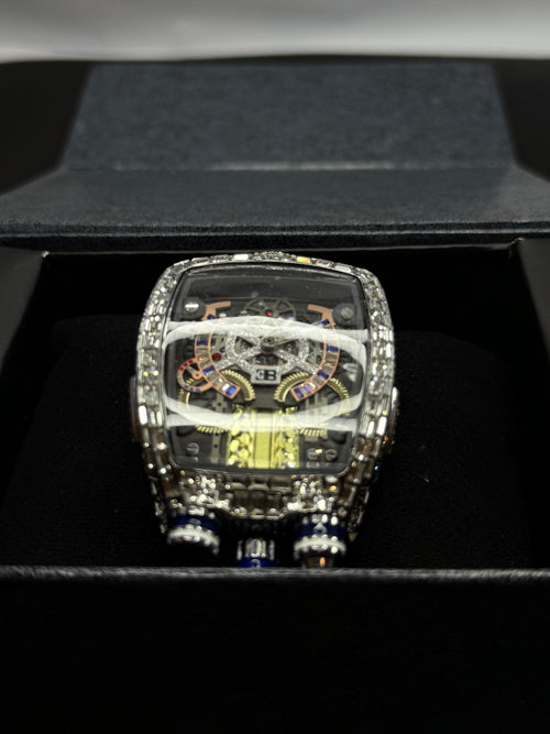 Bugatti Crystal Black Edition – Shining Diamond-Style Bezel - SheikhStore