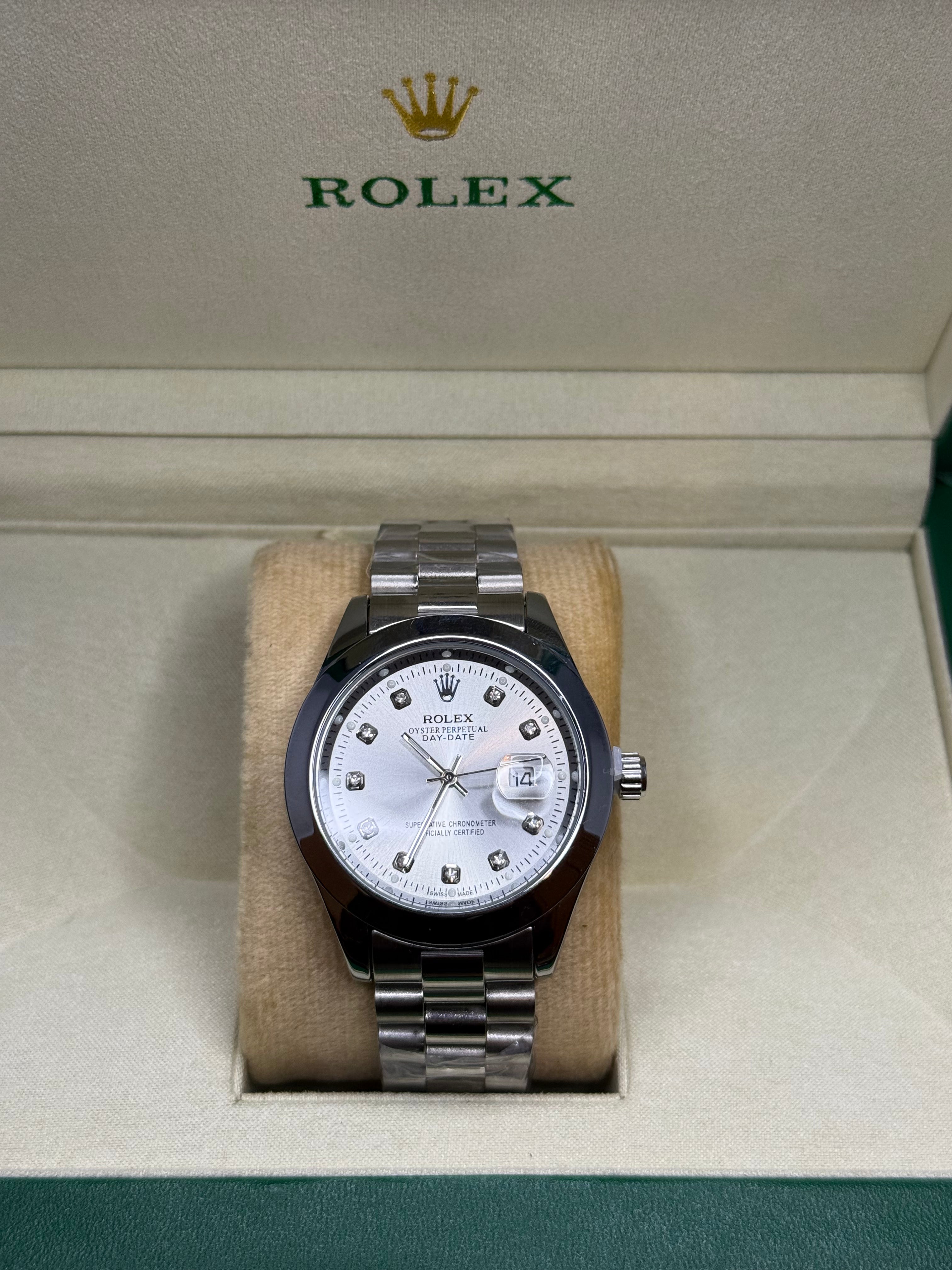 Rolex Silver Case – White Dial Classic Edition - SheikhStore