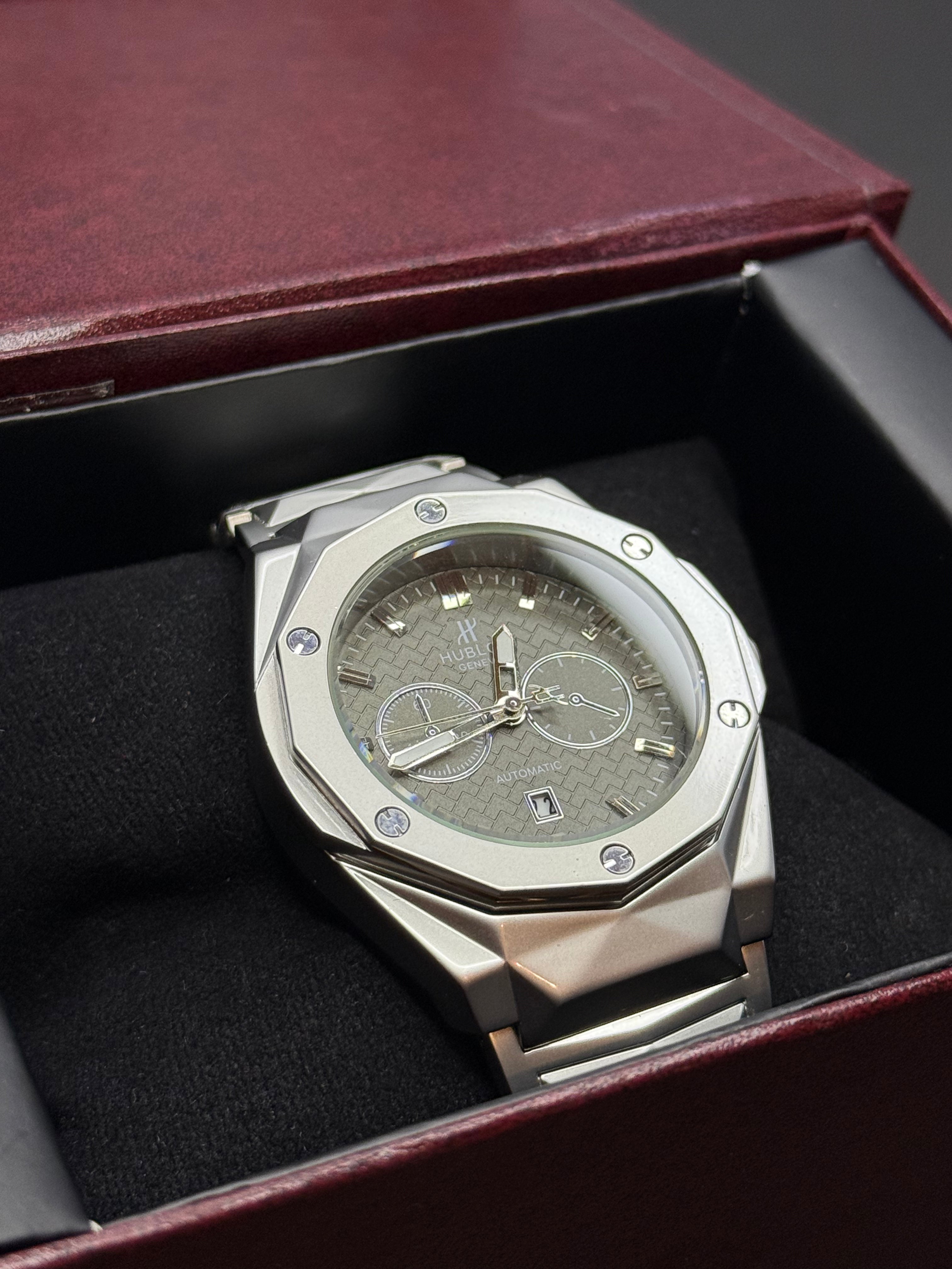Hublot Stainless Steel Heavy Edition – Charcoal Grey Dial - SheikhStore