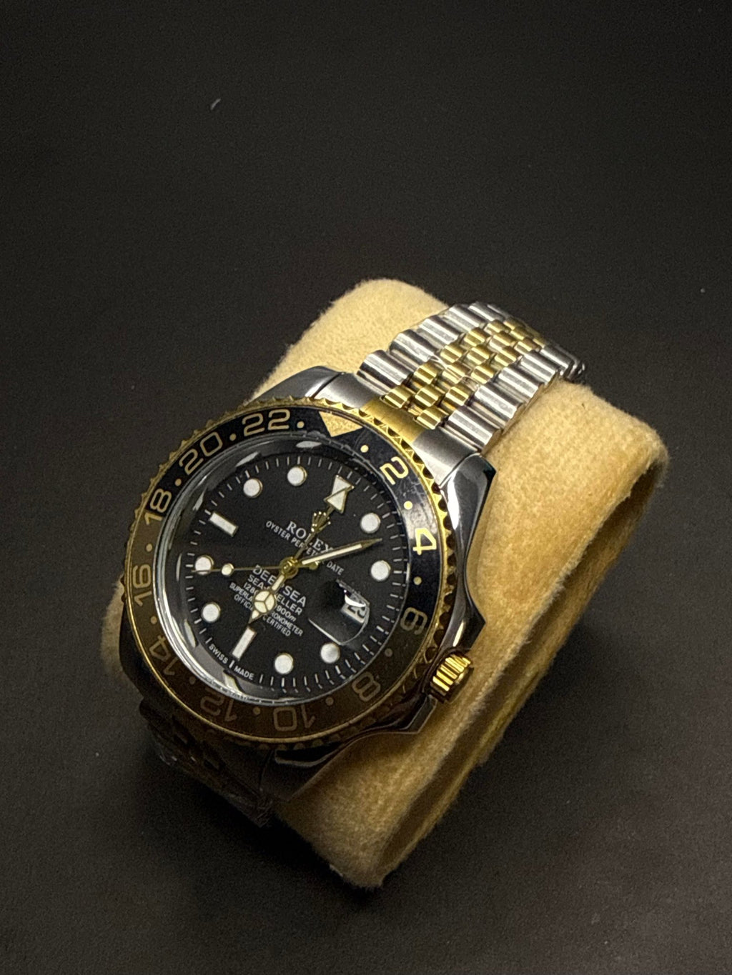 💛🖤 Rolex Deep Sea Silver, Golden & Black Watch – Premium Edition - sheikhstore