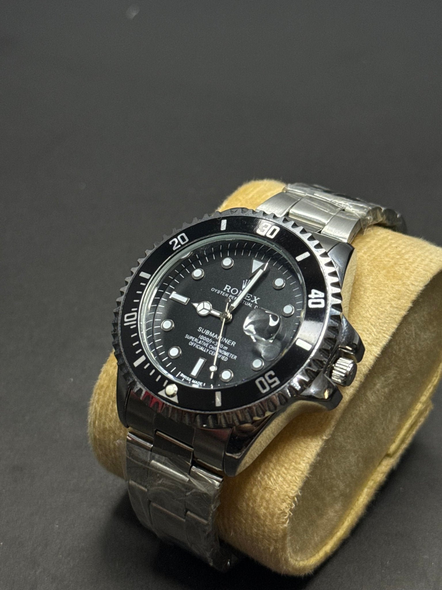 🌊⚫⚪ Rolex Submariner Silver & Black Semi-Automatic Watch – Premium Edition - sheikhstore