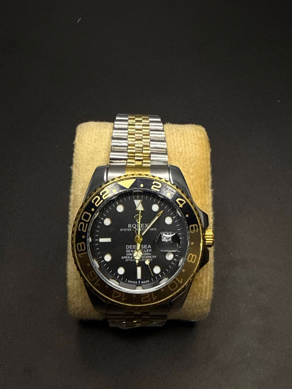 💛🖤 Rolex Deep Sea Silver, Golden & Black Watch – Premium Edition - sheikhstore
