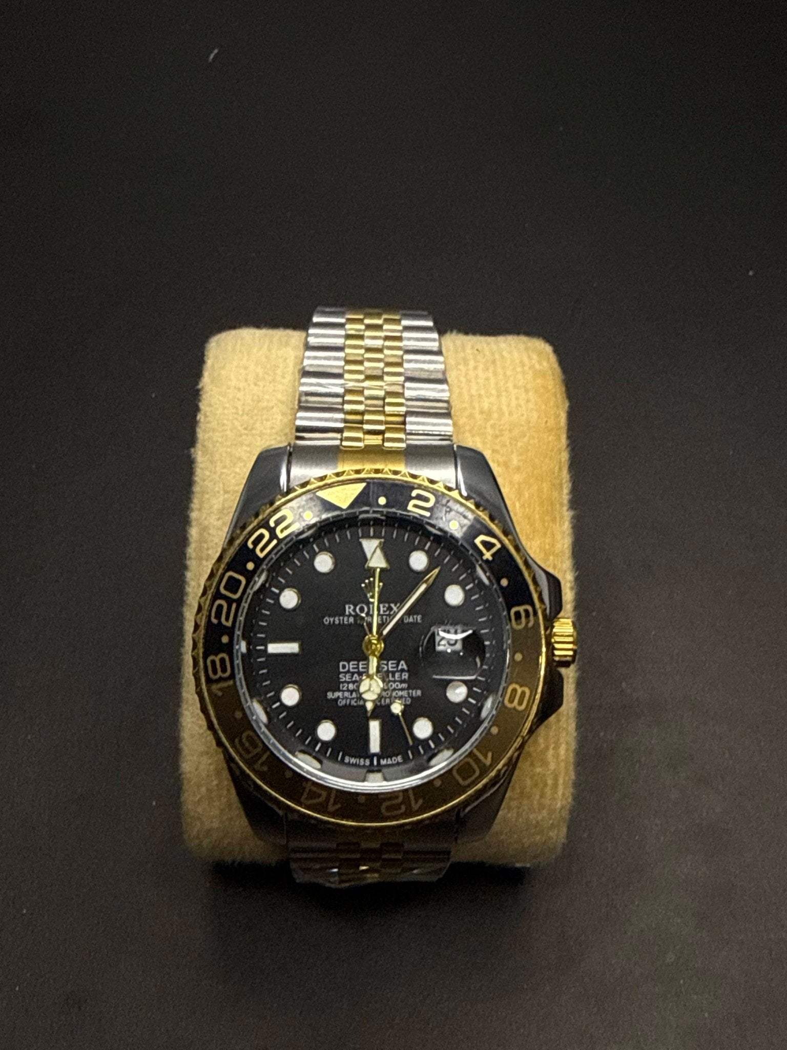 💛🖤 Rolex Deep Sea Silver, Golden & Black Watch – Premium Edition - sheikhstore